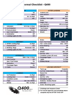 Normal Checklist - Q400: After Take-Off After Landing