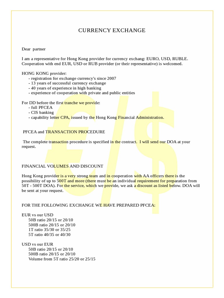 Currency Exchange Partnership Offer | PDF