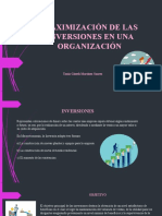 Expo MAXIMIZACIÓN DE LAS INVERSIONES EN UNA ORGANIZACIÓN