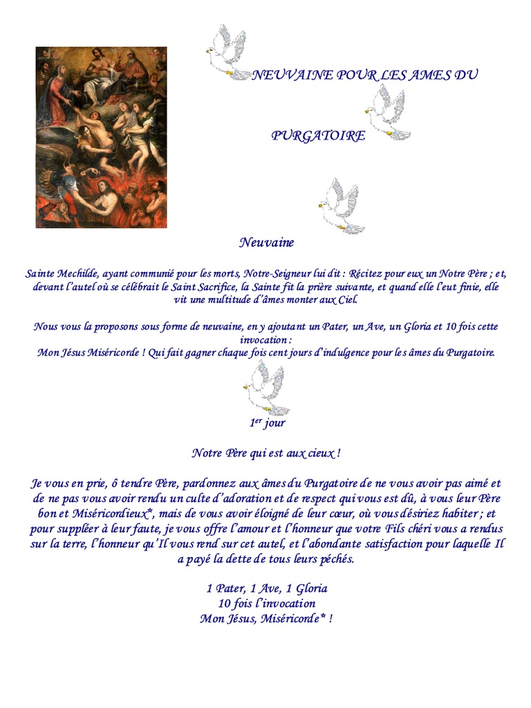 Neuvaine Amesdupurgatoire PDF PDF Notre Père Purgatoire