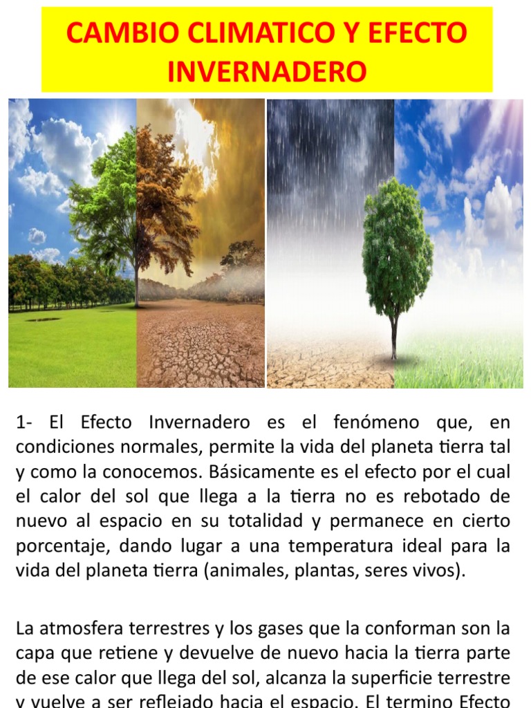 Cambio Climatico y Efecto Invernadero | PDF | Tierra | Gases de efecto  invernadero, image size:768x1024