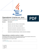 Operadores Unarios Java