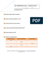 Ejercicios de Unidades de Temperatura - Actinteractiva PDF