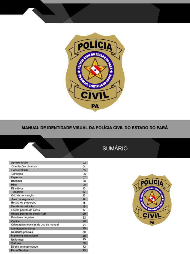 Manual de Identidade Visual da PC-PA | PDF | Modelo de cores RGB | Polícia