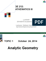AGE 212: Mathematics Iii: Luanar 2014/2015 Academic Year Lecturer: Wellam Kamthunzi