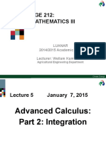 AGE 212: Mathematics Iii: Luanar 2014/2015 Academic Year Lecturer: Wellam Kamthunzi