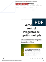 Válvulas de Control Preguntas de Opción Múltiple - Herramientas de Instrumentación