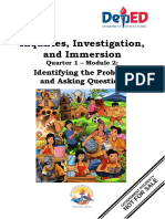 Inquiries, Investigation, and Immersion: Identifying The Problem and Asking Question