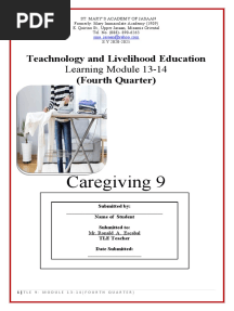 Caregiving 9: Teachnology and Livelihood Education (Fourth Quarter)