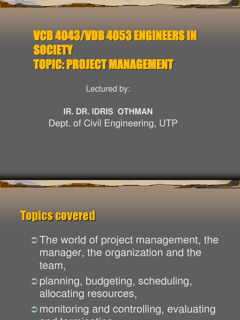 Project Management in Civil Engineering | PDF | Project Management ...