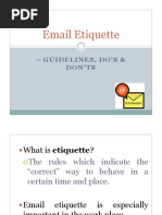 Email Etiquette: - Guidelines, Do'S & - Guidelines, Do'S & Don'Ts