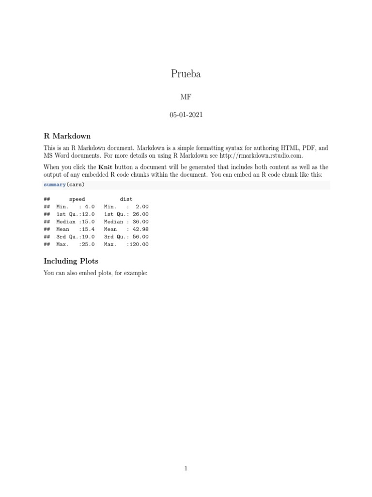 R Markdown Basics and Examples | PDF