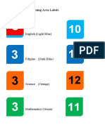 Color Coding of Learning Area Labels