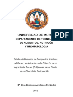 Contenidos bioactivos del cacao Obtención de un ingrediente rico en polifenoles, fabrcación de chocolate enriquesido