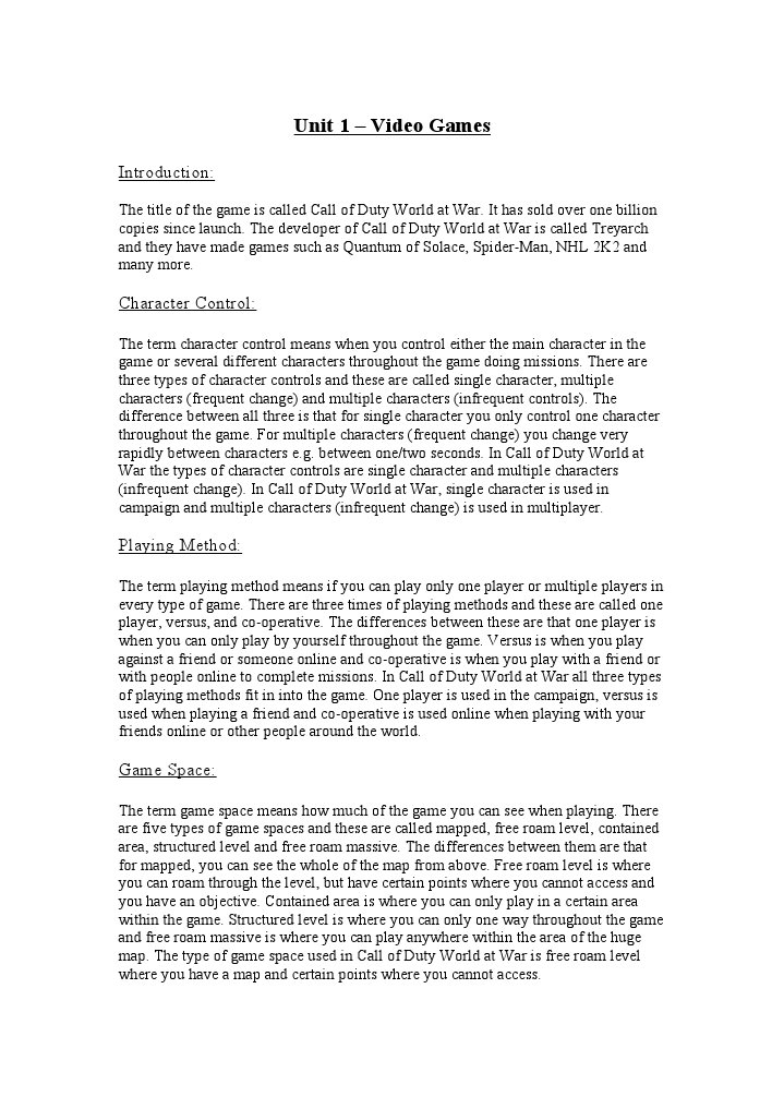 Unit 1 | PDF | Video Games | Game Design
