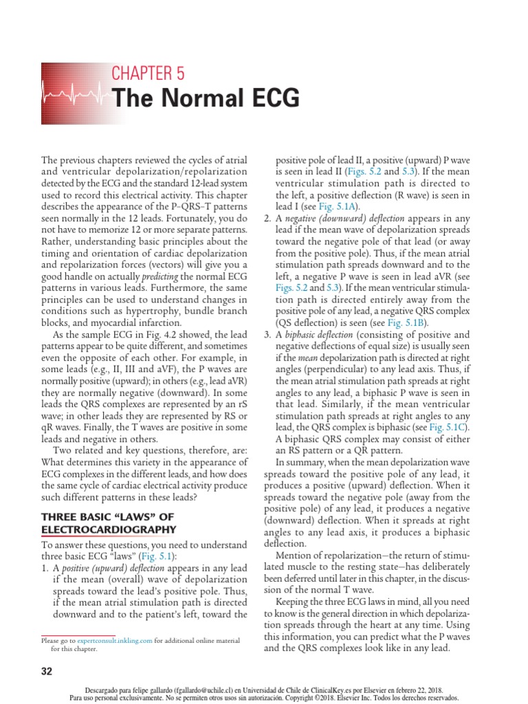The Normal ECG: Figs. 5.2 5.3 Fig. 5.1A | PDF | Electrocardiography ...