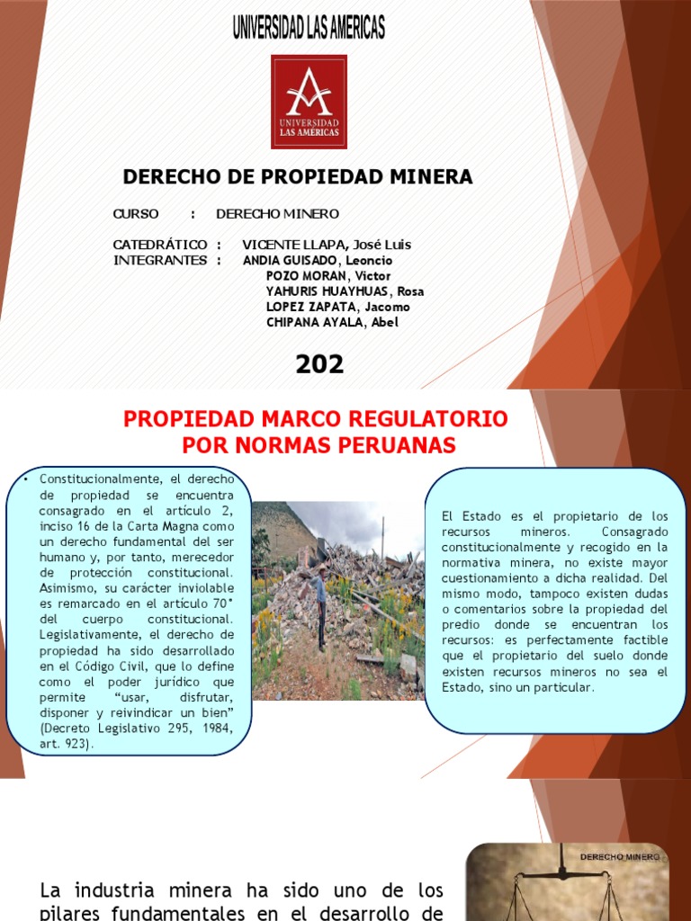 Derecho Minero - Exposición | PDF | Propiedad | Minería