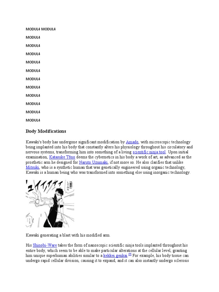 Kawaki's Advanced Body Modifications | PDF | Science & Mathematics ...
