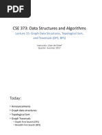 Lecture 15 - Graph Data Structures and Traversals