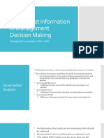 Use of Cost Information in Management Decision Making: Management Accounting, PGDM - HRM