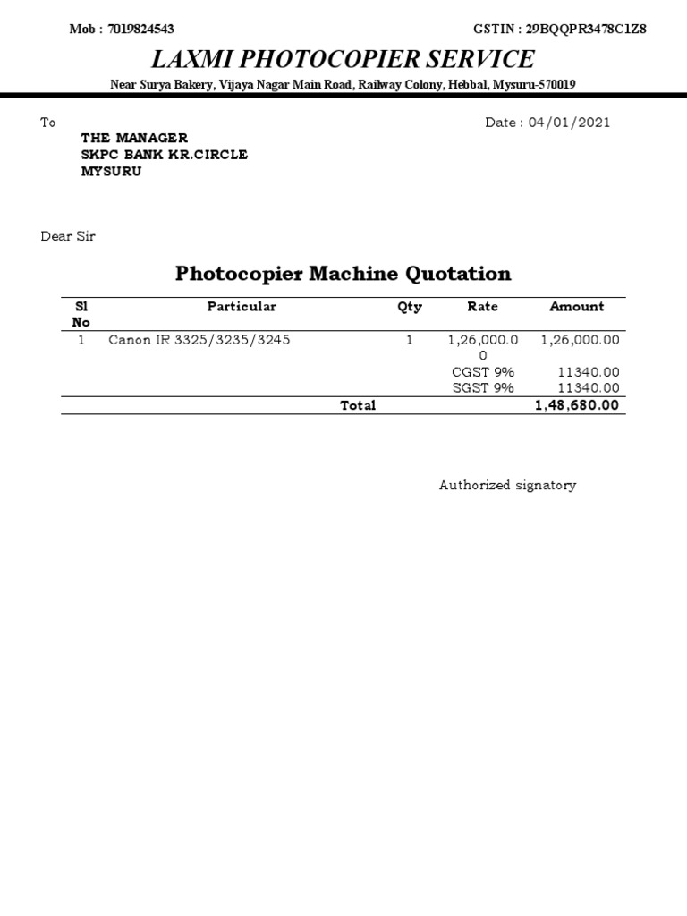 Laxmi Photocopier Service | PDF