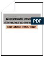 Basic Education Learning Continuity Plan Cover