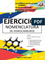 Ejercicios de Nomenclatura de Hidrocarburos (Grupo 8) (Química Orgánica) PDF