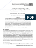 Impact of World Trade Organization On The Indian Pharmaceutical Industry: An Assessment From Manufacturer's Perspective