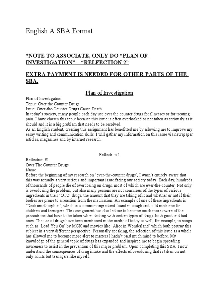 English A SBA Format | PDF | Over The Counter Drug | Prescription Drugs
