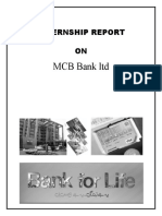 MCB Bank LTD: Internship Report ON