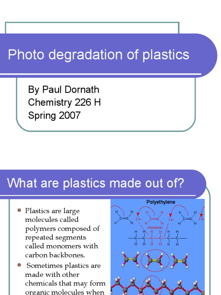 Photo Degradation of Plastics PDF Ultraviolet Ionizing Radiation