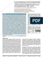 Corruption, Political Party System and Nigerian Democracy An Historical Analysis From 1960 - 2019