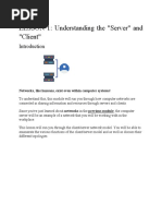 LESSON 1: Understanding The "Server" and "Client": Networks, Like Humans, Exist Even Within Computer Systems!