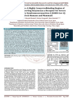 Zoonotic Disease A Highly Conservedbinding Region of Angiotensin Converting Enzyme2as A Receptor For Severe Acute Respiratory Syndromecoronavirus 2 SARS Cov 2 Between Humans and Mammals