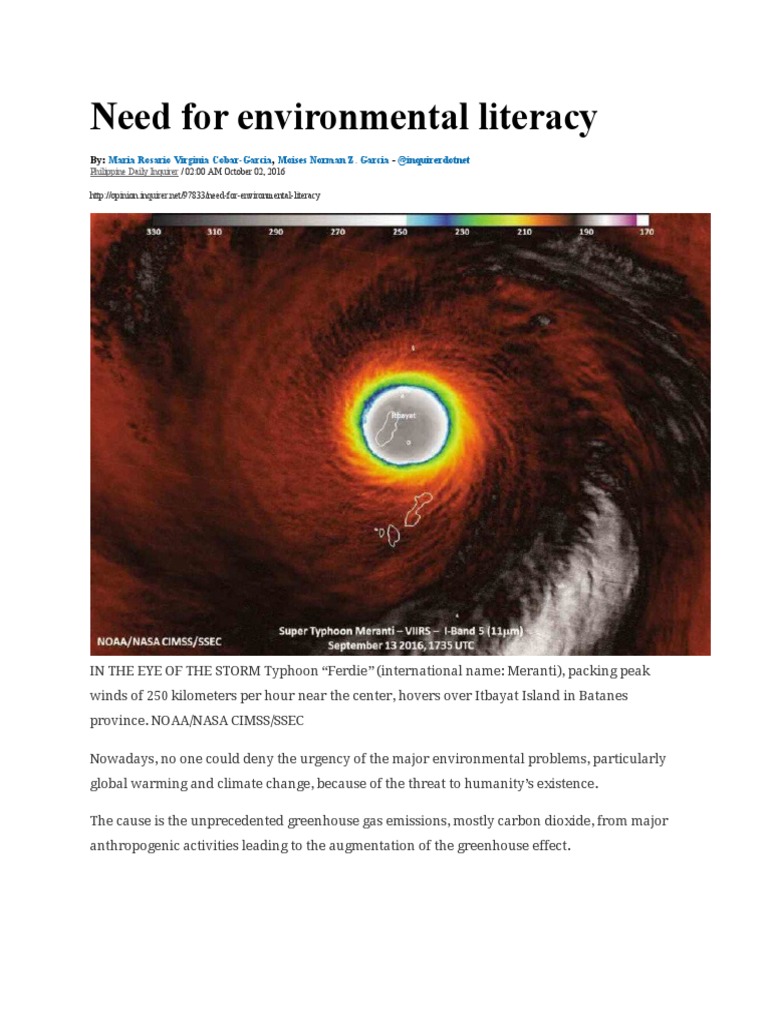 Boosting Environmental Literacy | PDF | Climate Change | Human Impact ...