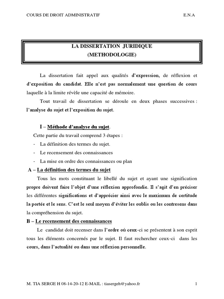 Méthodologie De Dissertation Schémas D opposition Plan à La Française Dissertation Juridique Ena | PDF | Départements de France | Décentralisation
