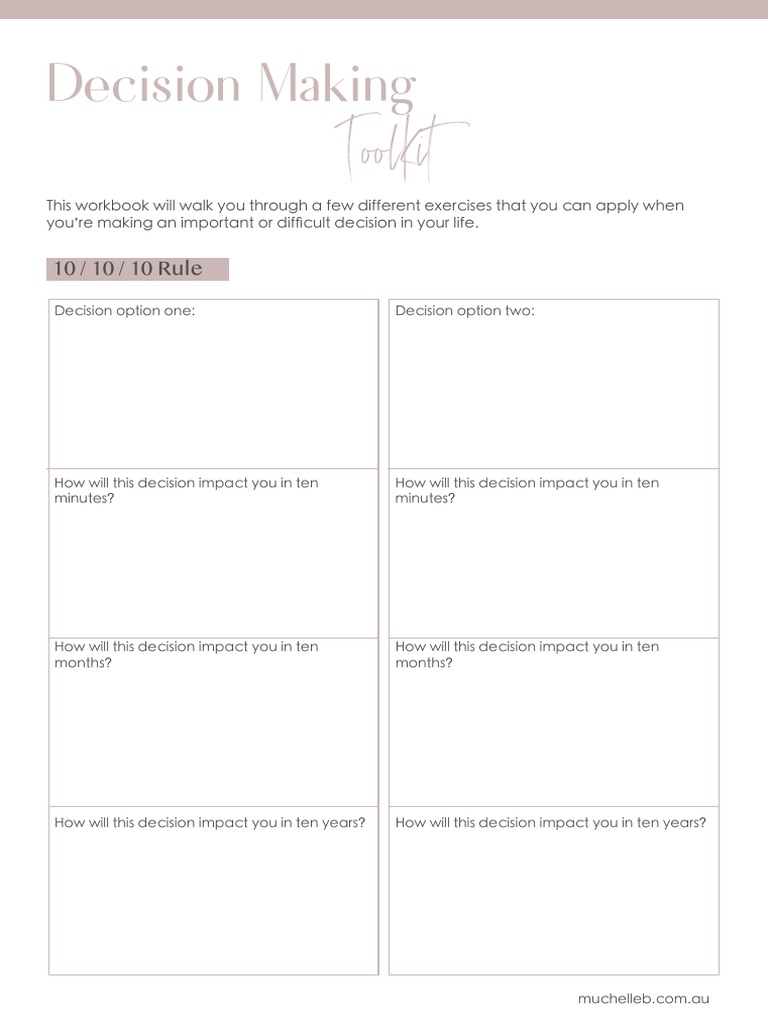 Decision Making Toolkit PDF Psychological Concepts Cognition