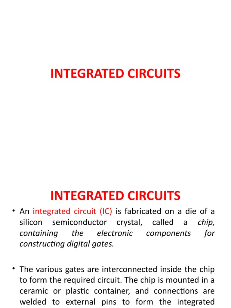 Integrated Circuits PDF Integrated Circuit Logic Gate