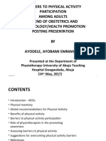 Barriers To Physical Activity Participation Among Adults An End of Obstetrics and Gynaecology/Health Promotion Posting Presentation BY Ayodele, Ayobami Emmanuel