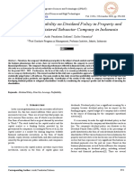 The Role of Profitability On Dividend Policy in Property and Real Estate Registered Subsector Company in Indonesia