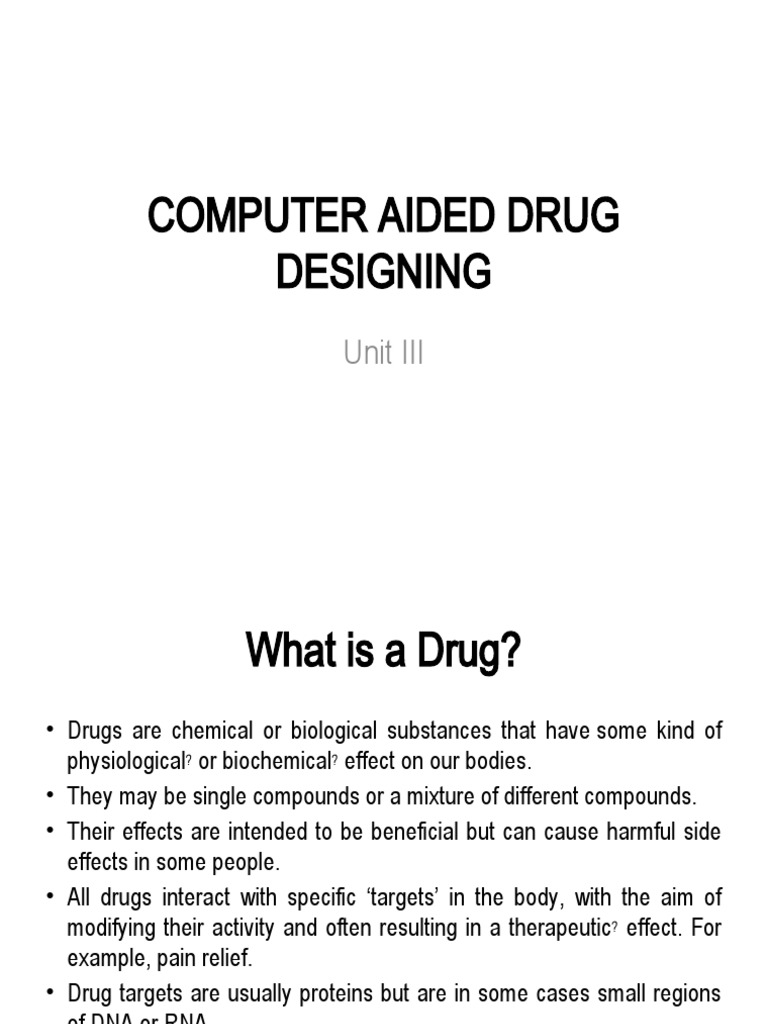 Computer-Aided Drug Design Overview | PDF | Drug Design | Biology