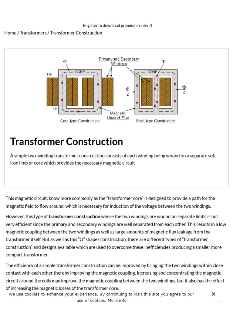 Transformer Construction Overview | PDF | Transformer | Inductor