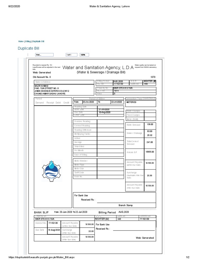 Water & Sanitation Agency, Lahore | PDF | Infrastructure ...