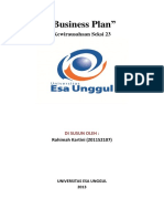 Business Plan. Kewirausahaan Seksi 23. DI SUSUN OLEH Rohimah Kartini ( )