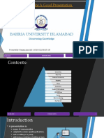 How To Make A Good Presentation: Bahria University Islamabad