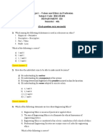 Values and Ethics in Profession - 100 MCQ - Solutions - HMEE401 PDF