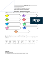 Activity Sheet in Math 8