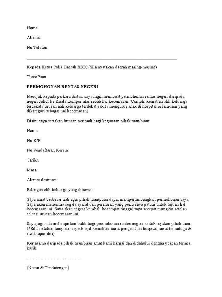 Contoh Surat Kebenaran Rentas Negeri Pdf Contoh Surat Kebenaran Rentas Negeri Pdf