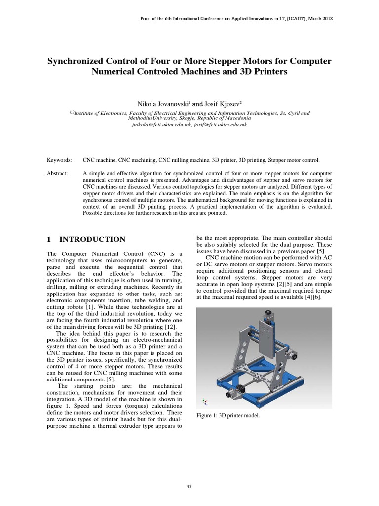 Synchronized Control of Four or More Stepper Motors For Computer