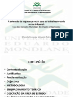 A Extensão Da Segurança Social para Os Trabalhadores Do Sector Informal